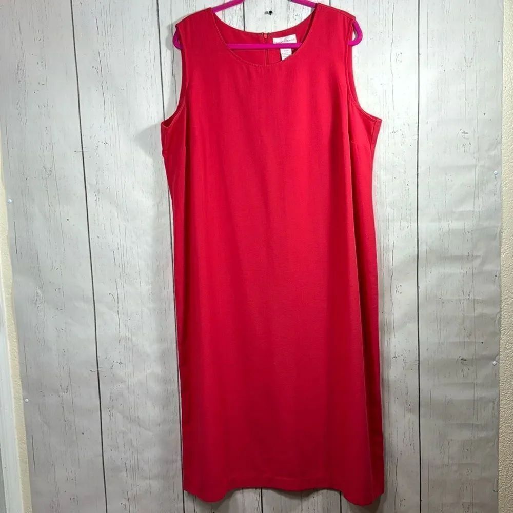 Draper’s & Damon’s Coral Pink Sleeveless Shift Dress Minimalist Coastal Size 20W